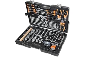 BETA 2047E/C108-21 Valigia con Assortimento Composta da 108 Utensili per Manutenzione Generale, in Plastica, Dimensione 555 x 370 x 92 mm, Nero/Arancio