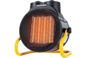 MalTec Radiateur soufflant avec thermostat INFERNO4000 - 2 kW - Céramique - Chauffage électrique mobile à économie d'énergie pour bureau, maison, atelier, caravane, camping, chantier, garage