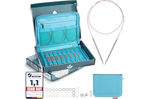 Knitfever® Austauschbares Rundstricknadel-Set - 8 Paar Stricknadeln: 2,5-6 mm - Inkl. Tasche zur Aufbewahrung der Rundstricknadeln - Perfektes Geschenk für Strickbegeisterte.
