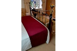 McAlister Textiles Soft Velvet Wine Red Bed Runner For Single Double & King Size Beds - 50x220cm - 20x87 Inches Matt Velvet Range