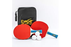 PALIO EVOLVE Table Tennis Bats Set | Integra Ping Pong Set | Including 2 Bats 3 Balls and a FREE Carry Case | Quality Family Table Tennis Set from the Evolve Range.