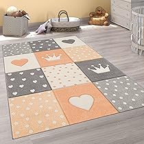 Tappeto Per Bambini Paco Home - Motivo Quadri Cuori, Ø 120 Cm, Morbido E Sicuro - Foto 13
