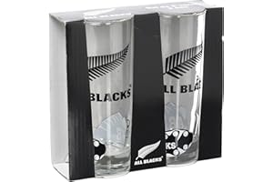 ALL BLACKS La Plume Dorée Barette de 2 Verres à Eau en Boîte Verre Multicolore 16 x 15 x 5 cm