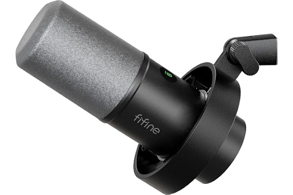 FIFINE USB/XLR Studio Micro Dynamique pour PC, RGB Cardioïde Microphone pour Gaming, Podcasting, Streaming, Broadcasting, Enregistrement Vocal, pour PS4/5 Mac PC Mixer Cartes Son