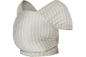 Ergobaby bärsjal för nyfödda upp till 11,3 kg, Aura Knit bärsjal, elastisk och andas, unisex, Grey Stripes