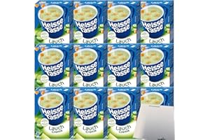 Erasco Heisse Tasse Lauch Creme Suppe 12er Pack (36 Beutel a 17,66g) + usy Block