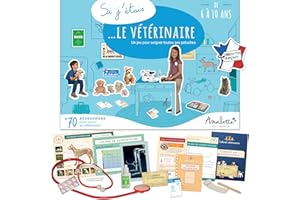 Amulette - Coffret Si J’étais Vétérinaire - Jeu Éducatif 6 à 10 Ans - 70+ Accessoires pour Jouer à Soigner Les Animaux - Jouet Cadeau Enfant Fille Garçon Métier - Fabriqué en France - Veto