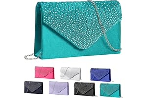 Fililogor Pochette Donna Argento Pochette da Sera, Chiusura a Busta Pochette Donna Matrimonio, Borse a Tracolla da Donna Elegante con Tracolla per il Ballo di Fine Anno, la Festa
