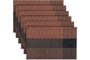 OUME Manteles Individuales de Mesa Lavable Antimanchas Antideslizante Resistente Al Calor PVC Vinilo Salvamanteles Individuales