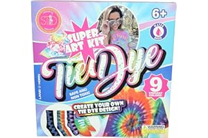 SENORITA ST FUSION BOUTIQUE Senorita Tie Dye Kit Juego de 9 Colores con Paquetes de Recarga adicionales para teñir Ropa Accesorios, 2 coleteros de algodón Blanco-(Kit de teñido Anudado + 2 coletas)