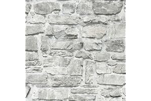 BRICOFLOR Carta da parati tnt (tessuto non tessuto) mattoni effetto pietra Beige Grigio 363701 36370-1 A.S. Création Il Decoro | Beige/Grigio | Rotolo (10,05 x 0,53 m) = 5,33 m²