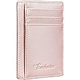 Travelambo Front Pocket Minimalist Leather Slim Wallet RFID Blocking Medium Size