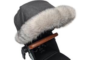 PRAM FURS Pram Fur Hood Trim Baby Stroller Accessories Pushchair Fluffy Silver Faux Furs