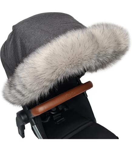 Pram Furs Hood Trim Faux Fur Pushchair Universal fit (Baby Blue) Baby Products