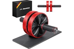 ‎ELITEATHLETE EliteAthlete Bauchroller Bauchmuskeltrainer - Bauchtrainer für Zuhause - Bauch Weg Abdominal Trainer - AB Wheel Roller inkl. gepolsterter Kniematte
