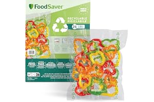 FoodSaver Vakuumförpackningspåsar – återvinningsbara och återanvändbara matpåsar – håller maten fräsch upp till 5 gånger längre, BPA-fria, 26 påsar (28 cm x 35 cm, 3,78 l)