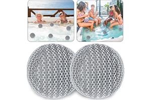 JULMELON Hot Tub Scum Absorber, 2 Pack Spa & Pool Scum Eliminating Balls Reusable Hot Tub Oil Absorbing Sponge Washable Scum Floating Filter to Keep Water Clear for Pool Bath Hot Tub Accessories(Gray)