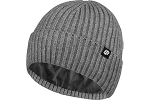 Hasagei - Bonnet tricoté pour femme - En polaire épaisse - Respirant, doux, extensible et doux - Idéal pour l’automne et l’hiver