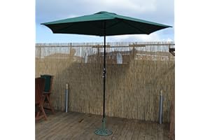 HAMBLE DISTRIBUTION Redwood BB-UB110 Wind Up Sun Parasol With Steel Shaft 2.7m Green 38mm Pole