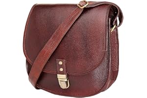 STAGLIFE Urban Leather Sac à bandoulière en cuir pour femme - Petit sac à bandoulière vintage - Sac de plage en cuir - Sac à bandoulière - Marron foncé - 28 cm