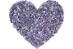 Crocon 1LB Chips di Ametista schiacciati Bulk Stone 2000+ carati Pezzi di Quarzo Naturale Gemma Forma Irregolare Tumbling Cabbing Gem Mining Chakra Balancing Reiki Crystal Healing Home Office Décor