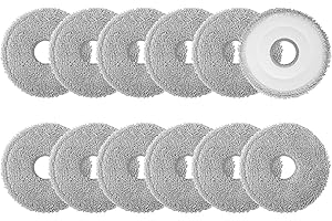 BUCOMTU 12 paños de Limpieza de Repuesto para los Robots Aspiradores para Dreame L10 / L10s Ultra / L20 Ultra Complete / L40 / L50 / X30 / X40 / X50, para Xiaomi X20 Pro/Max, Accesorios de Microfibra Lavables