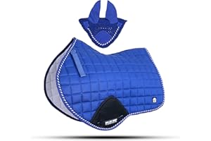 GALLOP SHOP Sottosella Numnah Sottosella per saltare, a contatto ravvicinato per l'orecchio libero (Cob/Pony, Blu Reale)