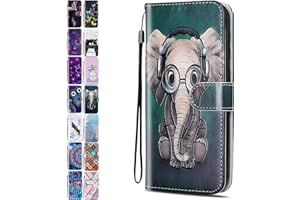 ACOVER Leather Phone Case for Huawei P30 Pro / P30 Plus Pattern Print Design Flip Wallet Cover with Card Slots Holder for Girls Boys - Elephant