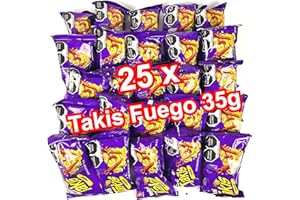 ‎SUPERKOST 25 x 35g Insgesamt 875g Netto Takis Fuego Mini Hot Chilli Pepper Lime Flavour Tortilla Chips Original aus Mexiko MHD 31.1.2024