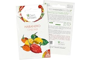 Chilisamen Habanero Mix: Premium Habanero Samen Mischung zum Anbau von Chili Pflanzen für Balkon und Garten – Habanero Chili Samen für bunte Chilipflanzen – 5 Chilli Samen scharf von OwnGrown