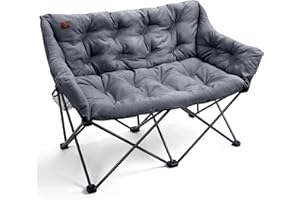 ‎EVER ADVANCED EVER ADVANCED Campingstuhl Klappbar für 2 Personen Faltsofa 320KG Belastbar, Luxus Klappstuhl XXL 2 Sitzer, Campingsofa Dick Gepolstert Hohe Lehne Extra Lang für Outdoor Garten Balkon Indoor