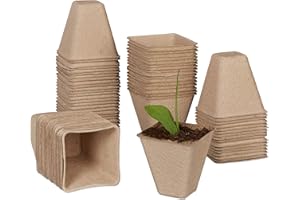 Relaxdays Godets semis, lot Pratique de 240, carré, HLP 8 x 8 x 8 cm, Pots de Jardinage en Papier, Nature
