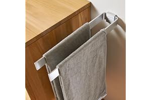 Designfabrik Hamburg Modern Double Towel Rail 42 cm Brushed Silver Aluminium