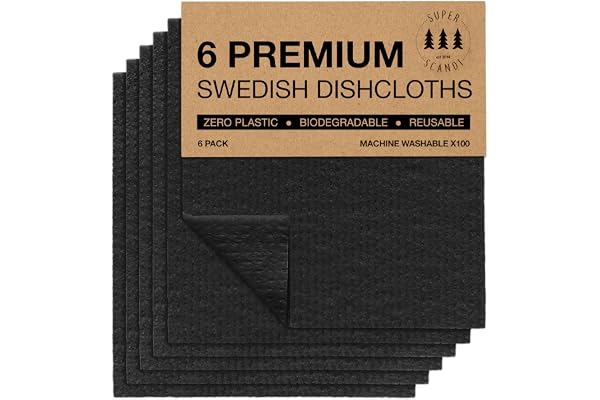 Superscandi Sverige-disktrasor (6 stycken svarta), miljövänliga, återanvändbara, hållbara