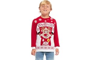 HSA Boys Girls Kids Children Unisex Christmas Xmas Knitted Novelty, Retro, Elf, Football Jumper Sweater Christmas Xmas 2020 Exclusively to Ltd for Ages 2-14 Years