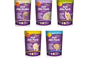 SLIM PASTA Eat Water Slim Mix Pack- Shirataki, Zero Carbohydrates & Sugar-Free, Made from Organic Konjac Flour, Low-Calorie Vegan, Keto & Paleo-Friendly - 270g (Pack of 5)