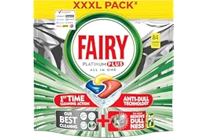 Fairy Platinum Dishwasher Tablets All-In-One 84 Capsules Lemon Dishwasher Tablets in Economy Pack