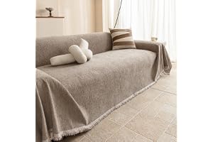 MYSKY HOME Sand Soffaöverkast, Täckande Soffaskydd, Tvättbar | Chenille Soffa-Cover Protector 230 x 300 cm skyddsöverdrag öve
