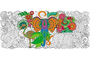 WATINC Póster gigante para colorear de mandala, pósteres de mandala de animales, elefante, pavo real, loro, bricolaje, gran pared, página para colorear, cubierta de mesa, decoración de pared para