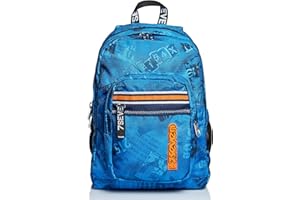 Seven Zaino Scuola Freethink, Blu, Upbeat, Zaino Doppio Scomparto con Tasca Porta PC, Supporto USB Plug Integrato e Tasca Porta Borraccia, Scuola, Bambino Ragazzo