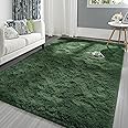 Pettop Fluffy Deep Green Rug for Bedroom Living Room, 5x8 Feet Rectangle Large Plush Fuzzy Carpet for Girls Kids Boys, Non-Slip and Washable Rug for Nursery Classroom, Home Decor