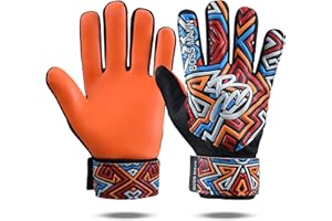 BOSS MANN B Mann Football Goalkeeper Gloves For Boys, Kids Children Youth Soccer Goalie Gloves with 4mm Latex Finger Spine Protection Super Grip Palm Goalkeeping Gloves