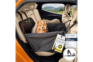 KUINEA® Extra Stabiler Hunde Autositz Rückbank - GRATIS Hundegurt - kleine bis mittelgroße Hunde - Autositz Hund wasserdicht, Hundekorb Auto, Hundesitz Auto, Hundeautositz, Dog car seat