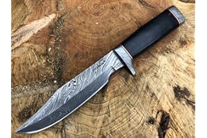 Perkin Knives - Coltello da caccia in acciaio damascato
