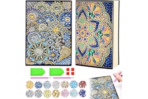 Aragallant Basteln Mädchen 7 8 9 10 Jahre, Mandala Diamond Painting A5 Notizbuch, Geschenke für Mädchen ab 6 Jahre, Kreative Spielzeug Tagebuch Geburtstagsgeschenk für Kinder (Flower)