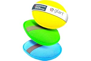Glart 43PP Microfiber Polishing Pad Set - 3 pcs round 130x25 mm - for car polish, wax, paint cleaner, sealant - manual use for car detailing, plastic care, interior & exterior maintenance.