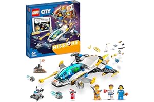 LEGO 60354 City Missions d’Exploration Spatiale sur Mars, Jouet de Construction Interactif avec Vaisseau Spatial et Planète Rover, pour Enfants de 6 Ans