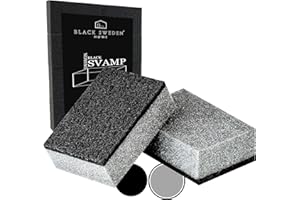 Black Sweden Home® SVAMP Esponja de Cocina Negra, 12 Piezas - Esponja para Lavar Negra, Duradera y de Uso Universal - Esponja Cocina, Esponja de Limpieza con Estropajo