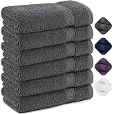 Utopia Towels - Washbasin Towels 50 x 100 cm (Pack of 6) (Grey) | Ring Spun Premium Cotton - Ultra soft, lightweight, and hig