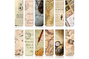 TENARE 12 Pezzi Segnalibri Magnetici in Stile Vintage Marcatori di Pagine Magnetiche in Colori Assortiti Segnalibri Magnetici di Lettura Marcatori Clip di Pagina per Studenti Lettore, 12 Disegni